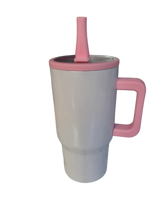 20oz Shimmer flip straw tumber - Light Pink