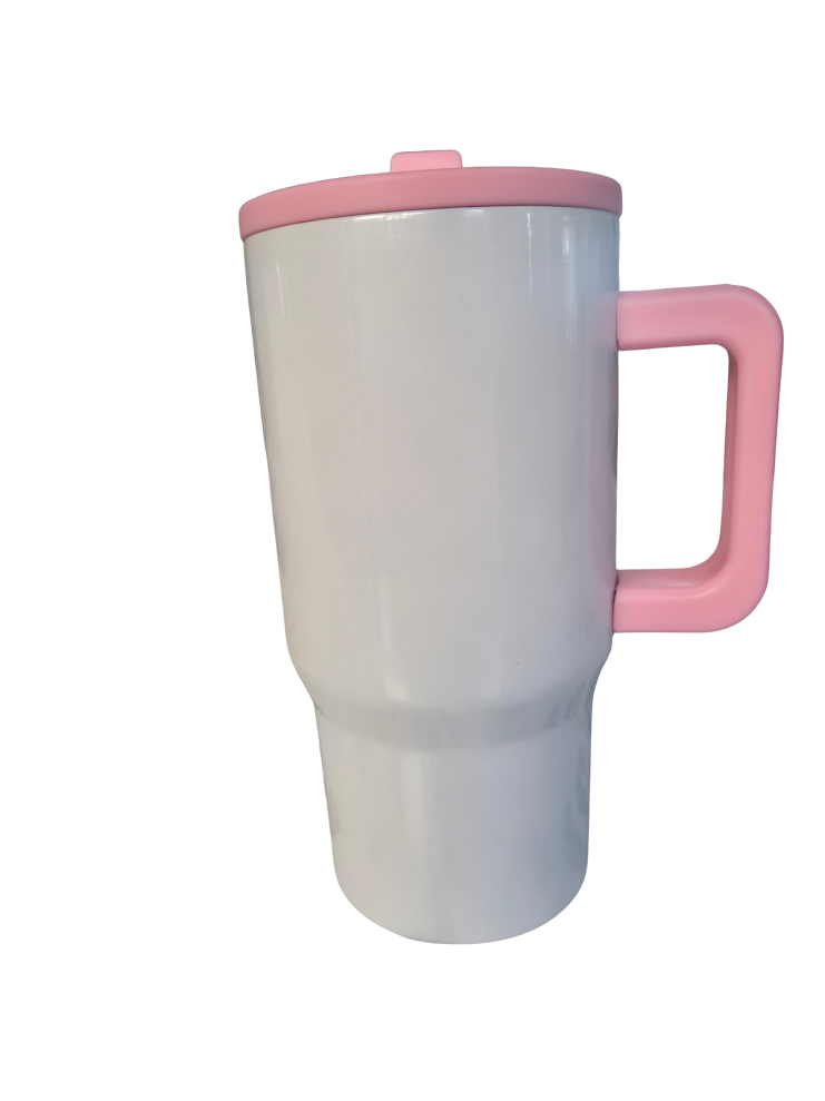 20oz Shimmer flip straw tumber - Light Pink