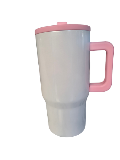 20oz Shimmer flip straw tumber - Light Pink