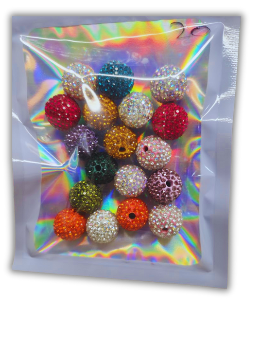 Rhinestone beads mixed bag 12mm 20pcs