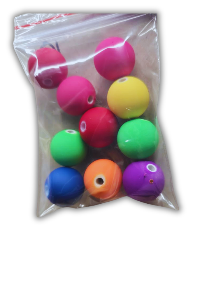 Matte neon beads 10pcs 12mm