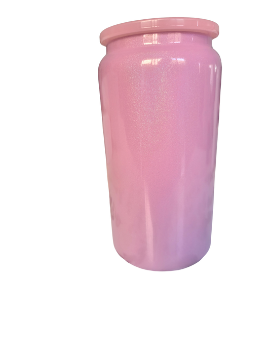 16oz Libbey stainless steel shiny tumbler - Light Pink