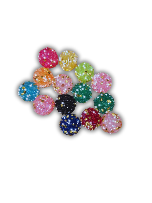 Sugar beads mixed with gold and pearls 12mm 14pcs