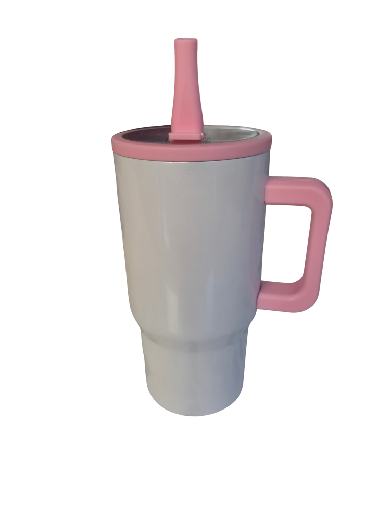 20oz Shimmer flip straw tumber - Light Pink
