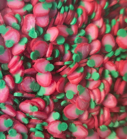 Strawberry clay pieces