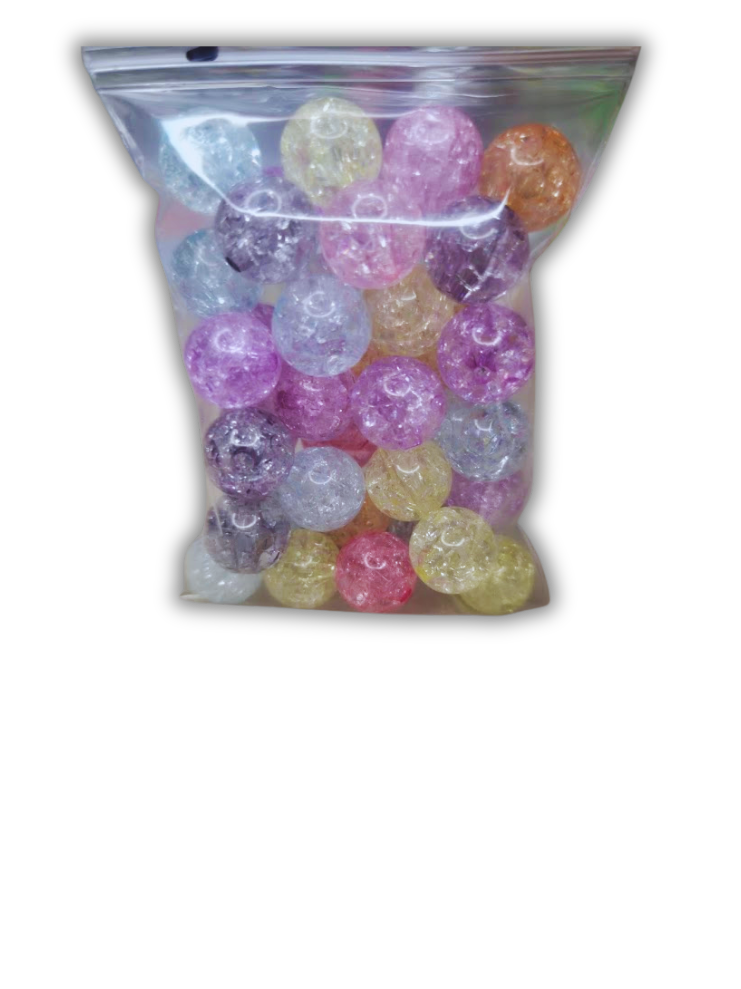 Crackle beads mixed bag 10mm 38pcs