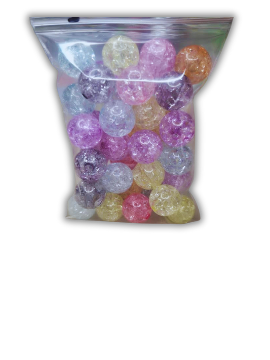 Crackle beads mixed bag 10mm 38pcs