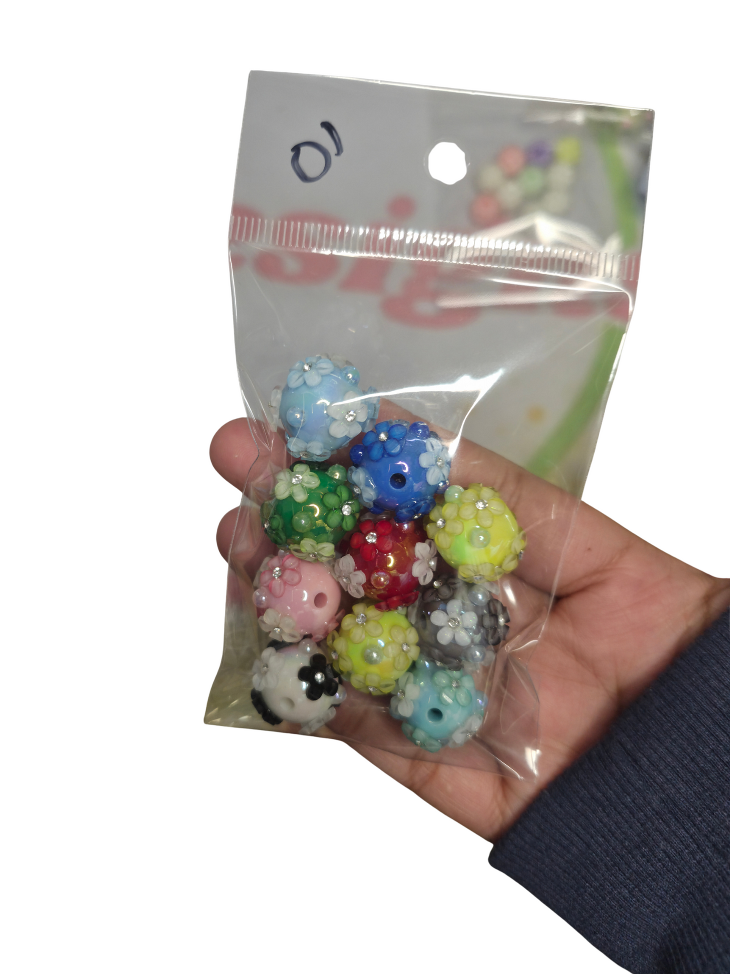 Mixed bag flower beads (10pcs)