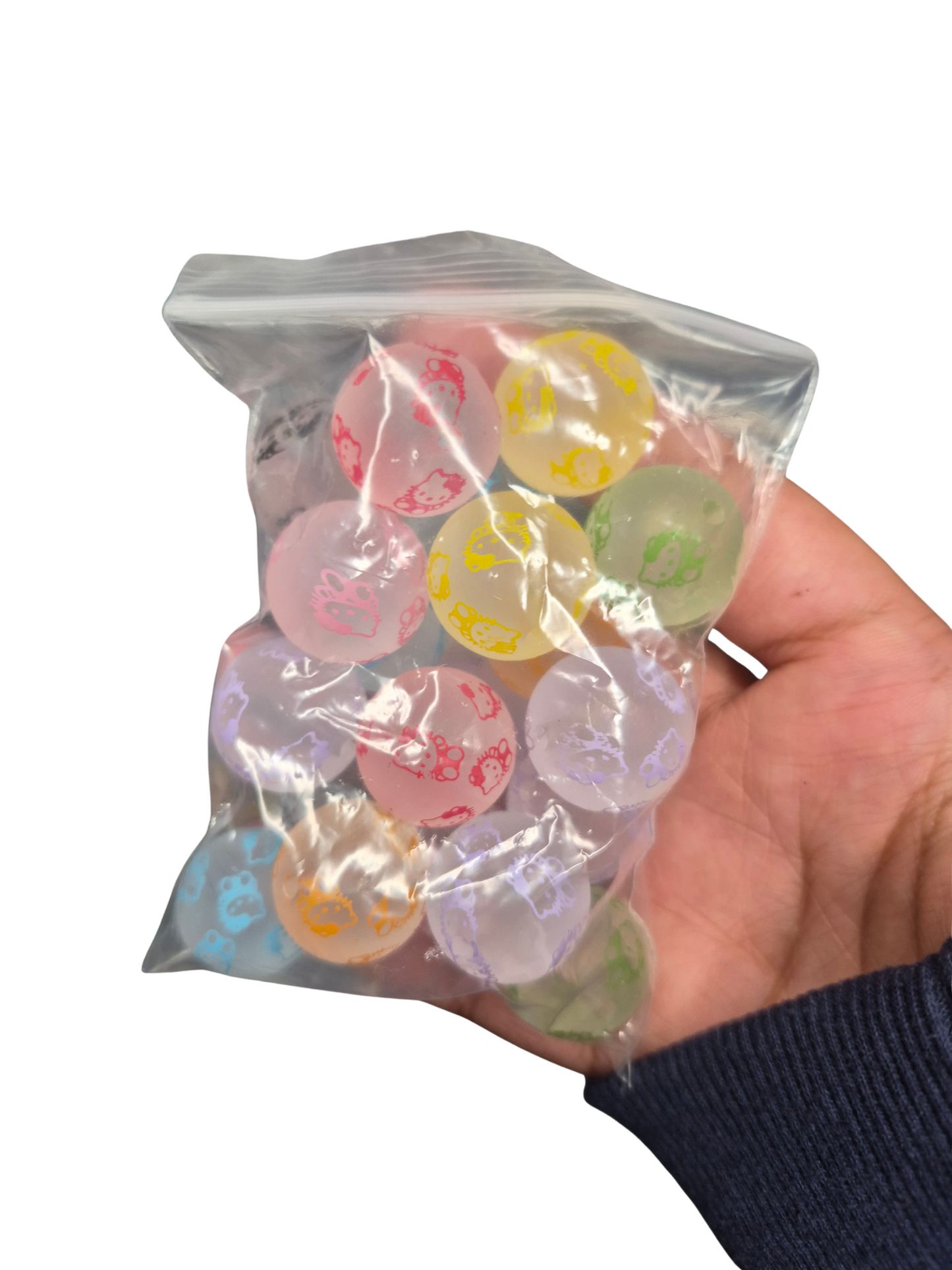 Kitty printed colourful beads (16mm)