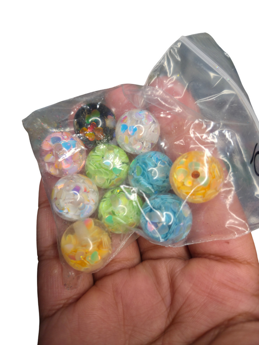 Confetti beads (10pcs) mixed bag